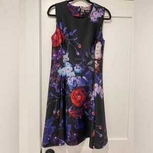 DKNY Floral Sleeveless Cocktail Dress - Size 8